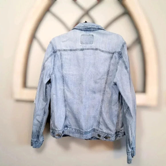 American Eagle Mens Distressed Jean Jacket Vintage Collection Size large - Picture 2 of 5